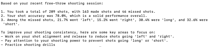 Text feedback summary